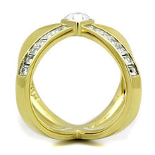 Load image into Gallery viewer, Womens Gold Ring Stainless Steel Anillo Color Oro Para Mujer Ninas Acero Inoxidable with Top Grade Crystal in Clear Maria - Jewelry Store by Erik Rayo
