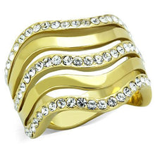 Load image into Gallery viewer, Womens Gold Ring Stainless Steel Anillo Color Oro Para Mujer Ninas Acero Inoxidable with Top Grade Crystal in Clear Michael - Jewelry Store by Erik Rayo
