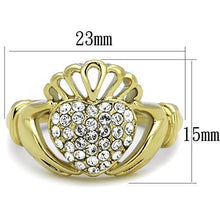 Load image into Gallery viewer, Gold Rings for Women Stainless Steel Anillo Color Oro Para Mujer Ninas Acero Inoxidable with Top Grade Crystal in Clear Naomi - Jewelry Store by Erik Rayo

