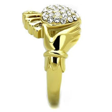 Load image into Gallery viewer, Womens Gold Ring Stainless Steel Anillo Color Oro Para Mujer Ninas Acero Inoxidable with Top Grade Crystal in Clear Naomi - Jewelry Store by Erik Rayo

