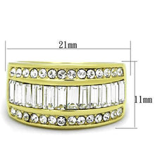 Load image into Gallery viewer, Womens Gold Ring Stainless Steel Anillo Color Oro Para Mujer Ninas Acero Inoxidable with Top Grade Crystal in Clear Reuben - Jewelry Store by Erik Rayo
