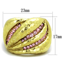 Load image into Gallery viewer, Womens Gold Ring Stainless Steel Anillo Color Oro Para Mujer Ninas Acero Inoxidable with Top Grade Crystal in Light Rose Agar - Jewelry Store by Erik Rayo

