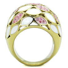Load image into Gallery viewer, Womens Gold Ring Stainless Steel Anillo Color Oro Para Mujer Ninas Acero Inoxidable with Top Grade Crystal in Light Rose Barnabas - Jewelry Store by Erik Rayo
