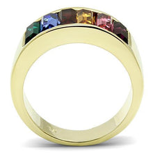 Load image into Gallery viewer, Womens Gold Ring Stainless Steel Anillo Color Oro Para Mujer Ninas Acero Inoxidable with Top Grade Crystal in Multi Color Barak - Jewelry Store by Erik Rayo
