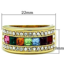 Load image into Gallery viewer, Womens Gold Ring Stainless Steel Anillo Color Oro Para Mujer Ninas Acero Inoxidable with Top Grade Crystal in Multi Color Bilah - Jewelry Store by Erik Rayo
