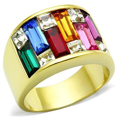 Gold Rings for Women Stainless Steel Anillo Color Oro Para Mujer Ninas Acero Inoxidable with Top Grade Crystal in Multi Color Channah - Jewelry Store by Erik Rayo