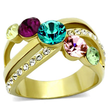 Load image into Gallery viewer, Gold Rings for Women Stainless Steel Anillo Color Oro Para Mujer Ninas Acero Inoxidable with Top Grade Crystal in Multi Color Phoebe - Jewelry Store by Erik Rayo
