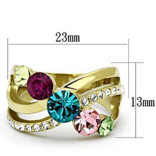 Load image into Gallery viewer, Womens Gold Ring Stainless Steel Anillo Color Oro Para Mujer Ninas Acero Inoxidable with Top Grade Crystal in Multi Color Phoebe - Jewelry Store by Erik Rayo
