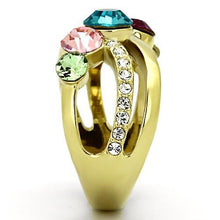 Load image into Gallery viewer, Gold Rings for Women Stainless Steel Anillo Color Oro Para Mujer Ninas Acero Inoxidable with Top Grade Crystal in Multi Color Phoebe - Jewelry Store by Erik Rayo
