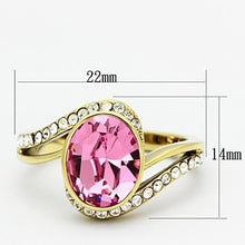 Load image into Gallery viewer, Gold Rings for Women Stainless Steel Anillo Color Oro Para Mujer Ninas Acero Inoxidable with Top Grade Crystal in Rose Martha - Jewelry Store by Erik Rayo
