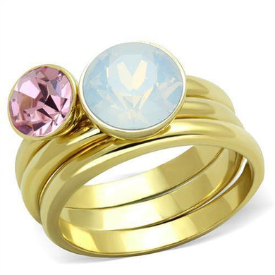 Gold Rings for Women Stainless Steel Anillo Color Oro Para Mujer Ninas Acero Inoxidable with Top Grade Crystal in White Jethro - Jewelry Store by Erik Rayo