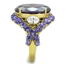 Load image into Gallery viewer, Womens Gold Rings IP Gold (Ion Plating) 316L Stainless Steel Ring with AAA Grade CZ in Amethyst TK2160 - Jewelry Store by Erik Rayo
