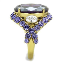 Load image into Gallery viewer, Womens Gold Rings IP Gold (Ion Plating) Stainless Steel Ring with AAA Grade CZ in Amethyst TK2160 - Jewelry Store by Erik Rayo
