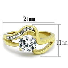 Load image into Gallery viewer, Womens Gold Rings Two-Tone IP Gold (Ion Plating) 316L Stainless Steel Ring with AAA Grade CZ in Clear TK1702 - Jewelry Store by Erik Rayo
