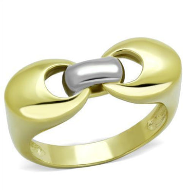 Womens Gold Rings Two-Tone IP Gold (Ion Plating) 316L Stainless Steel Ring with No Stone TK1915 - Jewelry Store by Erik Rayo