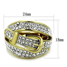 Load image into Gallery viewer, Womens Gold Rings Two-Tone IP Gold (Ion Plating) 316L Stainless Steel Ring with Top Grade Crystal in Clear TK1906 - Jewelry Store by Erik Rayo
