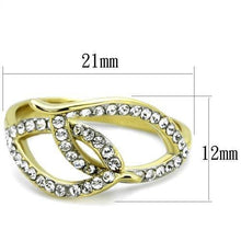 Load image into Gallery viewer, Womens Gold Rings Two-Tone IP Gold (Ion Plating) 316L Stainless Steel Ring with Top Grade Crystal in Clear TK1907 - Jewelry Store by Erik Rayo
