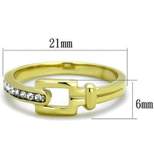Load image into Gallery viewer, Womens Gold Rings Two-Tone IP Gold (Ion Plating) 316L Stainless Steel Ring with Top Grade Crystal in Clear TK2164 - Jewelry Store by Erik Rayo
