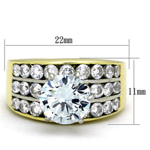 Load image into Gallery viewer, Gold Rings for Womens Two-Tone IP Gold (Ion Plating) Stainless Steel Ring with AAA Grade CZ in Clear TK1553 - Jewelry Store by Erik Rayo
