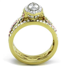 Load image into Gallery viewer, Gold Rings for Womens Two-Tone IP Gold (Ion Plating) Stainless Steel Ring with AAA Grade CZ in Clear TK2129 - Jewelry Store by Erik Rayo
