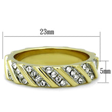 Load image into Gallery viewer, Gold Rings for Womens Two-Tone IP Gold (Ion Plating) Stainless Steel Ring with Top Grade Crystal in Clear TK1557 - Jewelry Store by Erik Rayo
