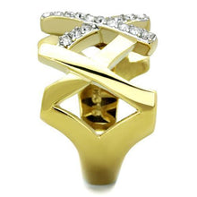 Load image into Gallery viewer, Gold Rings for Womens Two-Tone IP Gold (Ion Plating) Stainless Steel Ring with Top Grade Crystal in Clear TK1560 - Jewelry Store by Erik Rayo
