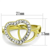 Load image into Gallery viewer, Gold Rings for Womens Two-Tone IP Gold (Ion Plating) Stainless Steel Ring with Top Grade Crystal in Clear TK1908 - Jewelry Store by Erik Rayo
