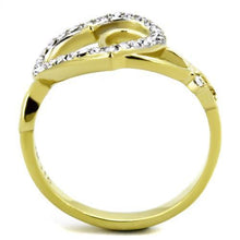 Load image into Gallery viewer, Gold Rings for Womens Two-Tone IP Gold (Ion Plating) Stainless Steel Ring with Top Grade Crystal in Clear TK1908 - Jewelry Store by Erik Rayo
