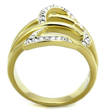 Load image into Gallery viewer, Gold Rings for Womens Two-Tone IP Gold (Ion Plating) Stainless Steel Ring with Top Grade Crystal in Clear TK1913 - Jewelry Store by Erik Rayo
