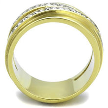 Load image into Gallery viewer, Gold Rings for Womens Two-Tone IP Gold (Ion Plating) Stainless Steel Ring with Top Grade Crystal in Clear TK1914 - Jewelry Store by Erik Rayo
