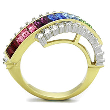 Load image into Gallery viewer, Womens Gold Rings Two-Tone IP Gold (Ion Plating) Stainless Steel Ring with Top Grade Crystal in Multi Color TK1575 - Jewelry Store by Erik Rayo
