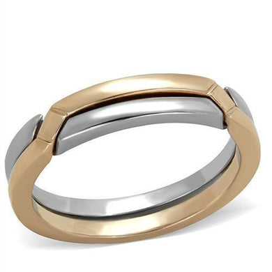 Womens Gold Rings Two-Tone IP Rose Gold 316L Stainless Steel Ring with No Stone TK2031 - Jewelry Store by Erik Rayo