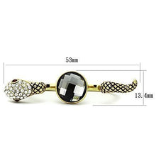 Load image into Gallery viewer, Womens Gold Snake Ring 316L Stainless Steel Anillo Color Oro Para Mujer Ninas Acero Inoxidable with Glass Bead in Black Diamond Naarah - Jewelry Store by Erik Rayo
