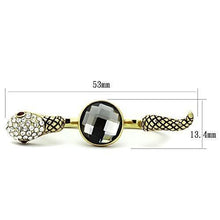 Load image into Gallery viewer, Womens Gold Snake Ring Stainless Steel Anillo Color Oro Para Mujer Ninas Acero Inoxidable with Glass Bead in Black Diamond Naarah - Jewelry Store by Erik Rayo
