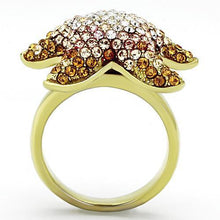 Load image into Gallery viewer, Womens Gold Starfish Ring Stainless Steel Anillo Color Oro Para Mujer Ninas Acero Inoxidable with Top Grade Crystal in Multi Color Orpah - Jewelry Store by Erik Rayo
