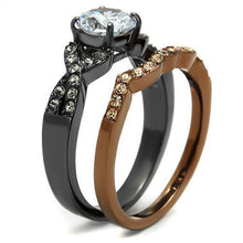 Load image into Gallery viewer, Womens Light Black Brown Ring Anillo Para Mujer y Ninos Kids 316L Stainless Steel Ring with AAA Grade CZ in Clear Abmel - Jewelry Store by Erik Rayo
