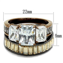 Load image into Gallery viewer, Womens Light Black Brown Ring Anillo Para Mujer y Ninos Kids 316L Stainless Steel Ring with AAA Grade CZ in Clear Mardea - Jewelry Store by Erik Rayo
