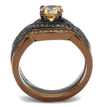 Load image into Gallery viewer, Womens Light Black Brown Ring Anillo Para Mujer y Ninos Kids Stainless Steel Ring with AAA Grade CZ in Champagne Abigail - Jewelry Store by Erik Rayo
