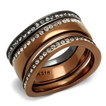 Load image into Gallery viewer, Womens Light Black Coffee Ring Anillo Para Mujer y Ninos Girls 316L Stainless Steel Ring with Top Grade Crystal in Black Diamond Imogen - Jewelry Store by Erik Rayo
