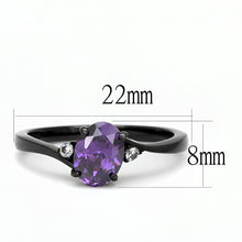 Load image into Gallery viewer, Womens Light Black Ring Anillo Para Mujer y Ninos Girls 316L Stainless Steel Ring with AAA Grade CZ in Amethyst Harlyn - Jewelry Store by Erik Rayo
