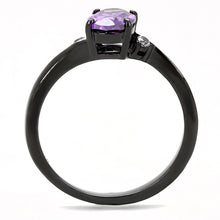 Load image into Gallery viewer, Womens Light Black Ring Anillo Para Mujer y Ninos Girls 316L Stainless Steel Ring with AAA Grade CZ in Amethyst Harlyn - Jewelry Store by Erik Rayo
