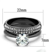 Load image into Gallery viewer, Womens Light Black Ring Anillo Para Mujer y Ninos Girls 316L Stainless Steel Ring with AAA Grade CZ in Clear Nimah - Jewelry Store by Erik Rayo
