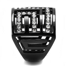 Load image into Gallery viewer, Womens Light Black Ring Anillo Para Mujer y Ninos Girls 316L Stainless Steel Ring with Top Grade Crystal in Clear Rose - Jewelry Store by Erik Rayo
