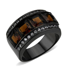 Load image into Gallery viewer, Womens Light Black Ring Anillo Para Mujer Stainless Steel Ring in Brown Celia - Jewelry Store by Erik Rayo
