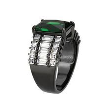 Load image into Gallery viewer, Womens Light Black Ring Anillo Para Mujer y Ninos Girls Stainless Steel Ring in Emerald Dency - Jewelry Store by Erik Rayo
