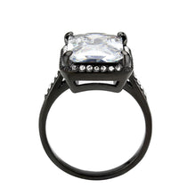 Load image into Gallery viewer, Womens Light Black Ring Anillo Para Mujer Stainless Steel Ring with AAA Grade CZ in Clear Ibbie - Jewelry Store by Erik Rayo
