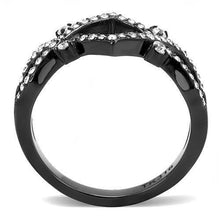 Load image into Gallery viewer, Womens Light Black Ring Anillo Para Mujer Stainless Steel Ring with AAA Grade CZ in Clear Seaphina - Jewelry Store by Erik Rayo
