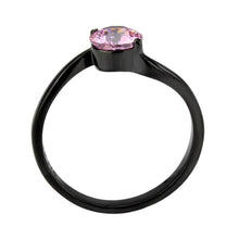 Load image into Gallery viewer, Womens Light Black Ring Anillo Para Mujer Stainless Steel Ring with AAA Grade CZ in Rose Cady - Jewelry Store by Erik Rayo

