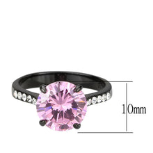 Load image into Gallery viewer, Womens Light Black Ring Anillo Para Mujer Stainless Steel Ring with AAA Grade CZ in Rose Faedera - Jewelry Store by Erik Rayo
