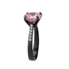 Load image into Gallery viewer, Womens Light Black Ring Anillo Para Mujer y Ninos Girls Stainless Steel Ring with AAA Grade CZ in Rose Faedera - ErikRayo.com
